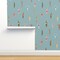 Swimmers Blue Vintage Water Holiday Summer Ocean Custom Pre-pasted Wallpaper by Spoonflower Pre-Pasted Wallpaper 2FT Wide